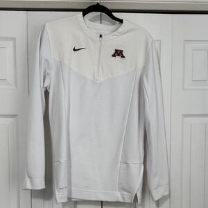 University of Minnesota Gophers Nike White and Maroon Quarter-Zip Top
